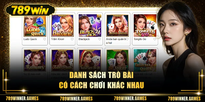 Danh sách trò bài có cách chơi khác nhau